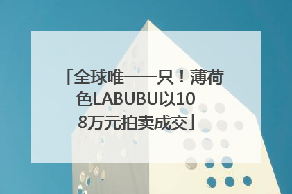 全球唯一一只！薄荷色LABUBU以108万元拍卖成交