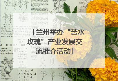 兰州举办“苦水玫瑰”产业发展交流推介活动
