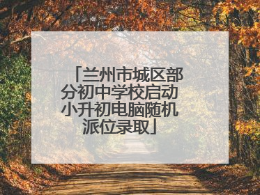 兰州市城区部分初中学校启动小升初电脑随机派位录取