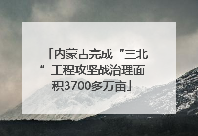 内蒙古完成“三北”工程攻坚战治理面积3700多万亩