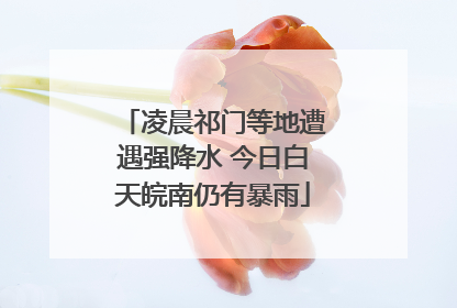 凌晨祁门等地遭遇强降水 今日白天皖南仍有暴雨