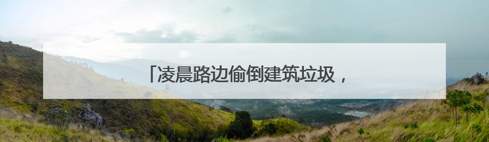 凌晨路边偷倒建筑垃圾，一张快递单“露马脚”
