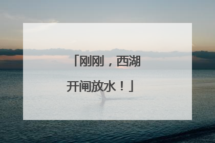 刚刚，西湖开闸放水！