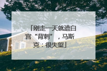 刚走一天就遭白宫“背刺”，马斯克：很失望