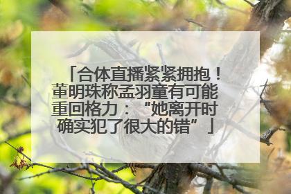 合体直播紧紧拥抱！董明珠称孟羽童有可能重回格力：“她离开时确实犯了很大的错”
