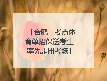 合肥一考点体育单招保送考生率先走出考场