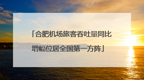 合肥机场旅客吞吐量同比增幅位居全国第一方阵