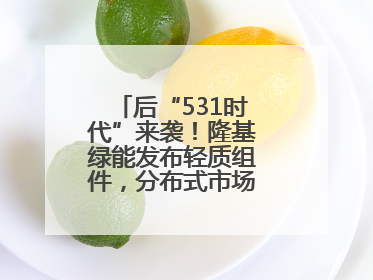 后“531时代”来袭！隆基绿能发布轻质组件，分布式市场后续会怎么走