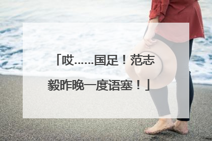 哎……国足！范志毅昨晚一度语塞！