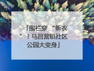 围栏穿 “新衣”！马昌营镇社区公园大变身
