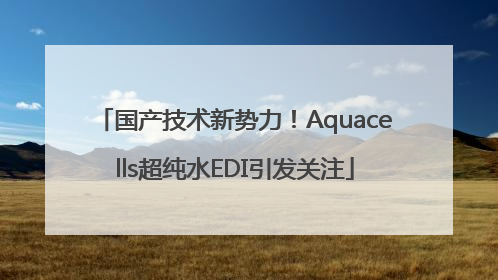 国产技术新势力！Aquacells超纯水EDI引发关注