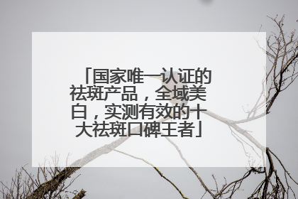 国家唯一认证的祛斑产品，全域美白，实测有效的十大祛斑口碑王者