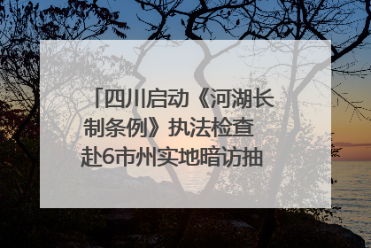 四川启动《河湖长制条例》执法检查 赴6市州实地暗访抽查｜四川人大之声