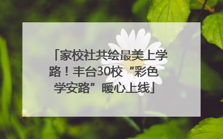 家校社共绘最美上学路！丰台30校“彩色学安路”暖心上线
