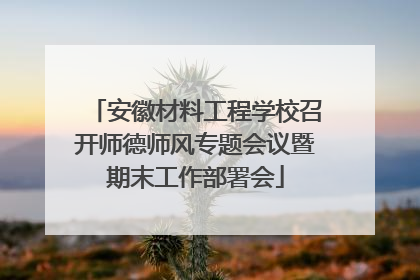 安徽材料工程学校召开师德师风专题会议暨期末工作部署会