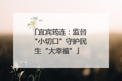 宜宾筠连：监督“小切口”守护民生“大幸福”
