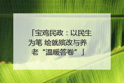 宝鸡民政：以民生为笔 绘就殡改与养老“温暖答卷”