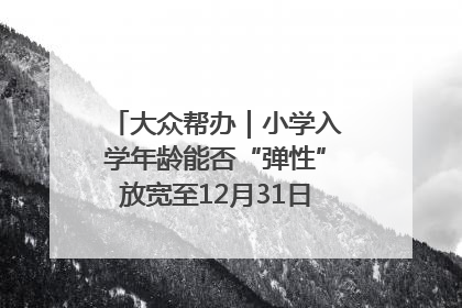 大众帮办｜小学入学年龄能否“弹性”放宽至12月31日？有地方已在探索
