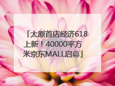 太原首店经济618上新！40000平方米京东MALL启幕