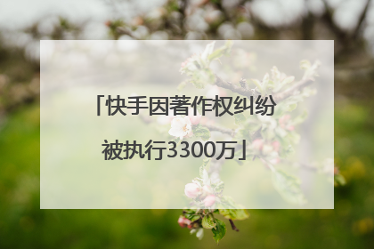 快手因著作权纠纷被执行3300万