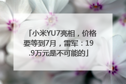 小米YU7亮相，价格要等到7月，雷军：19.9万元是不可能的