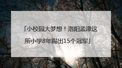 小校园大梦想！洛阳孟津这所小学8年踢出15个冠军