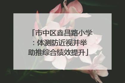 市中区鑫昌路小学：体测防近视并举 助推综合绩效提升
