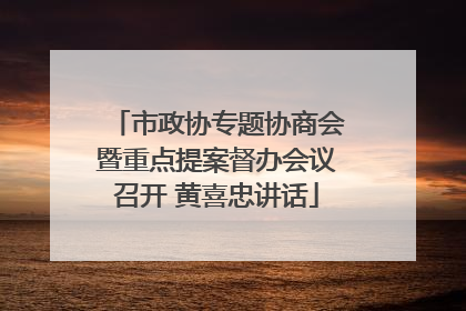 市政协专题协商会暨重点提案督办会议召开 黄喜忠讲话