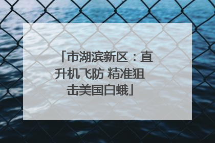 市湖滨新区：直升机飞防 精准狙击美国白蛾
