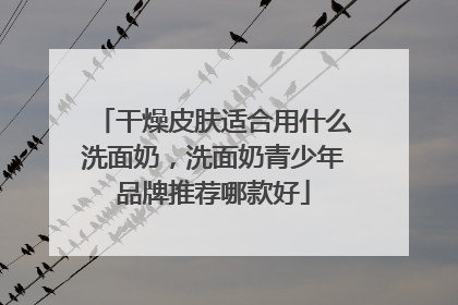 干燥皮肤适合用什么洗面奶，洗面奶青少年品牌推荐哪款好