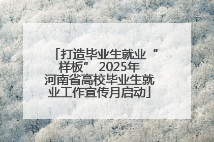 打造毕业生就业“样板” 2025年河南省高校毕业生就业工作宣传月启动