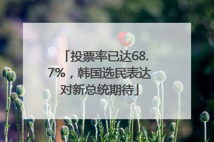 投票率已达68.7%，韩国选民表达对新总统期待