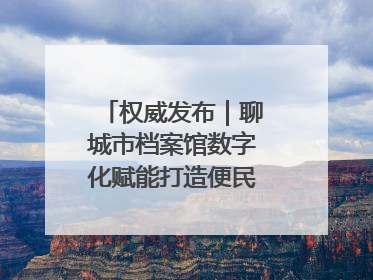 权威发布｜聊城市档案馆数字化赋能打造便民服务新模式