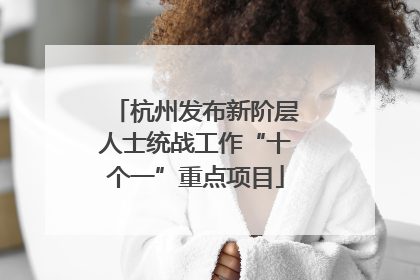 杭州发布新阶层人士统战工作“十个一”重点项目