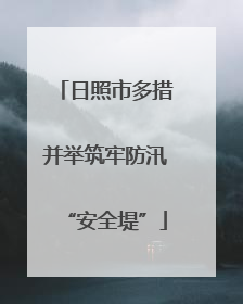 日照市多措并举筑牢防汛“安全堤”