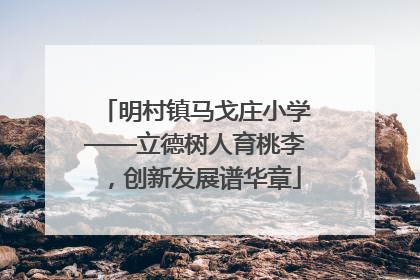 明村镇马戈庄小学——立德树人育桃李，创新发展谱华章