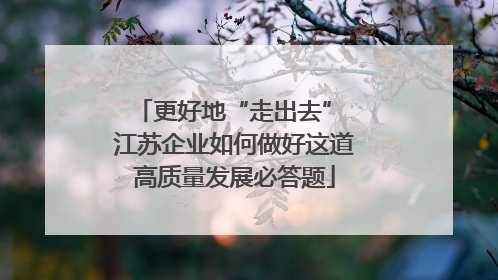 更好地“走出去” 江苏企业如何做好这道高质量发展必答题