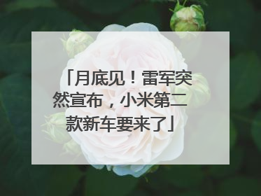 月底见！雷军突然宣布，小米第二款新车要来了