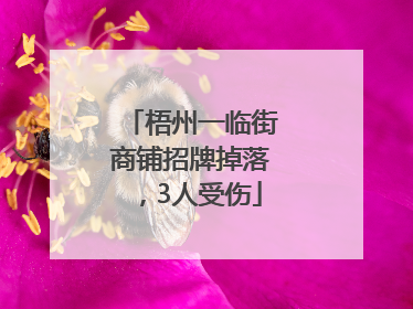梧州一临街商铺招牌掉落，3人受伤