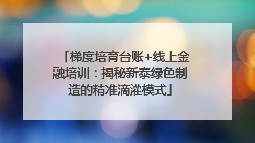 梯度培育台账+线上金融培训：揭秘新泰绿色制造的精准滴灌模式