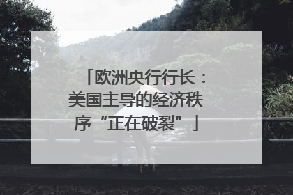 欧洲央行行长：美国主导的经济秩序“正在破裂”