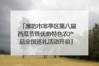 潍坊市寒亭区第八届西瓜节暨优势特色农产品全国巡礼活动开幕