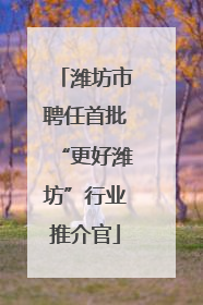 潍坊市聘任首批“更好潍坊”行业推介官
