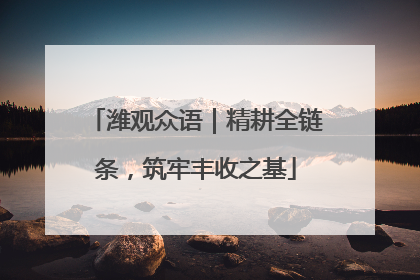 潍观众语｜精耕全链条，筑牢丰收之基