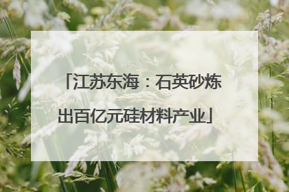 江苏东海：石英砂炼出百亿元硅材料产业