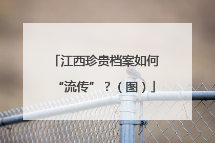 江西珍贵档案如何“流传”？（图）