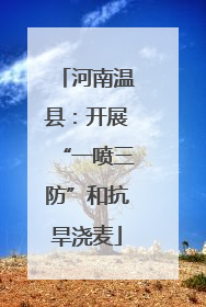河南温县：开展“一喷三防”和抗旱浇麦