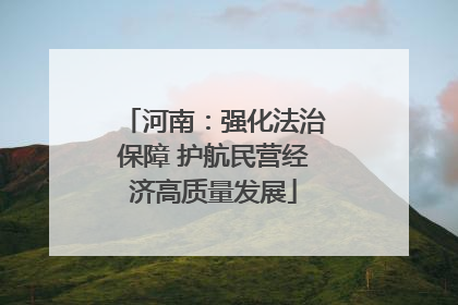 河南：强化法治保障 护航民营经济高质量发展