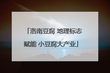 洛南豆腐 地理标志赋能 小豆腐大产业