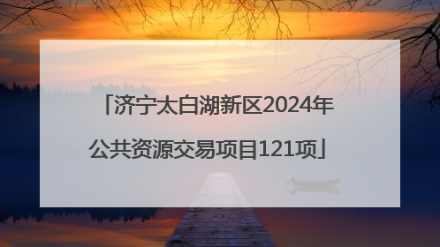 济宁太白湖新区2024年公共资源交易项目121项